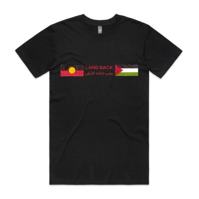 Blackfulla-Palestinian Solidarity Tee - Straight Cut Black Thumbnail