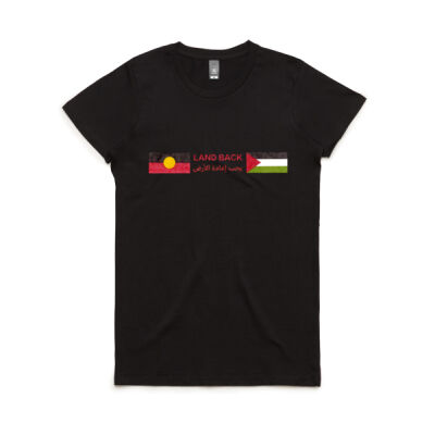 Blackfulla-Palestinian Solidarity Tee - Contoured Cut Black Thumbnail