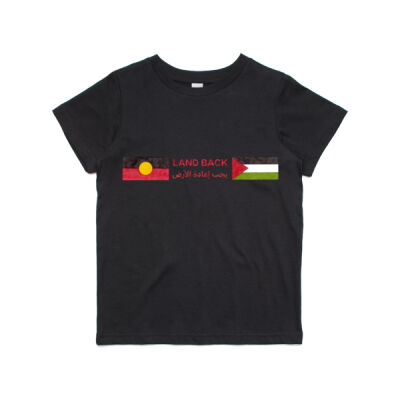Blackfulla-Palestinian Solidarity Tee - Kids Black Thumbnail
