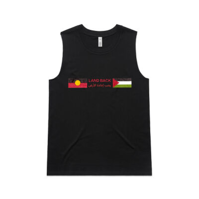 Blackfulla-Palestinian Solidarity Tank - Contoured Cut Black Thumbnail
